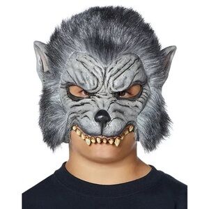 Gray Werewolf Half Mask from spirit Halloween for kids or adult